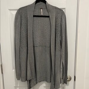 Poof! Gray Knit Cardigan Sweater